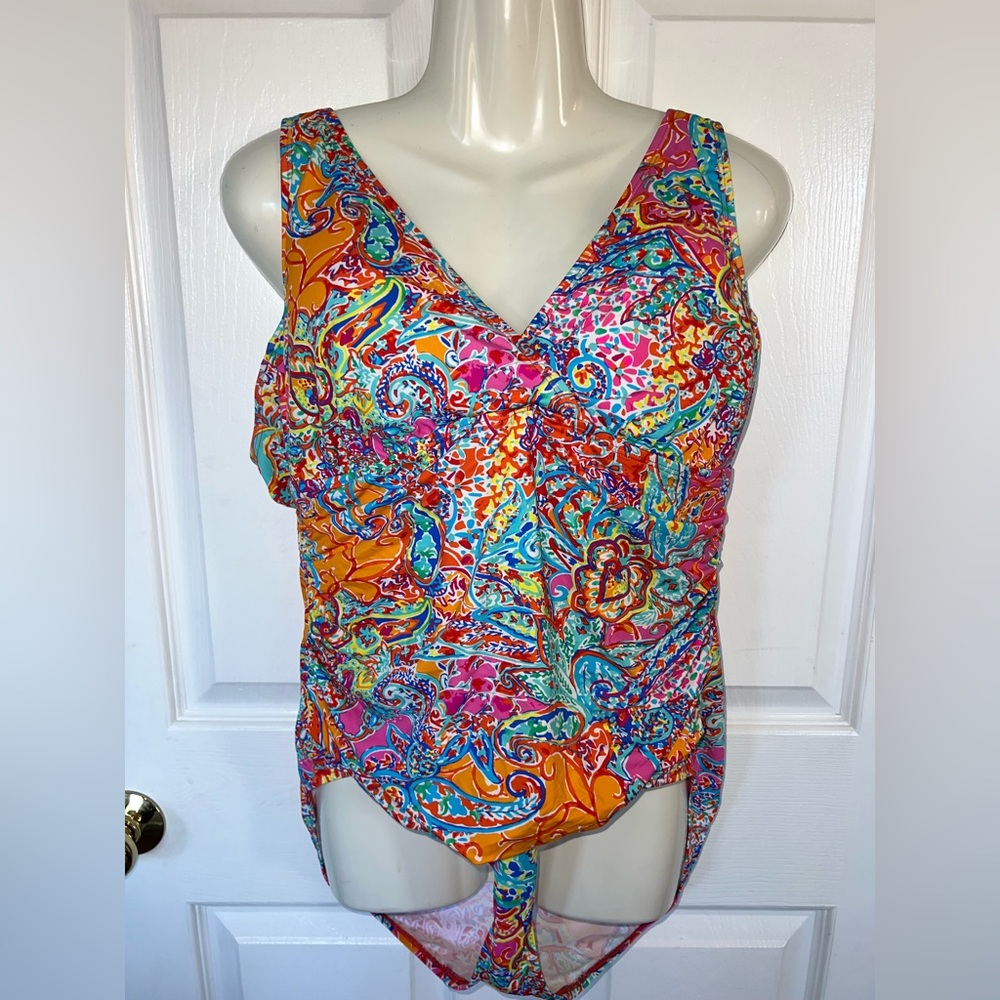 Lauren Ralph Lauren Paisley Print One-Piece Swimsuit Size 12 Summer